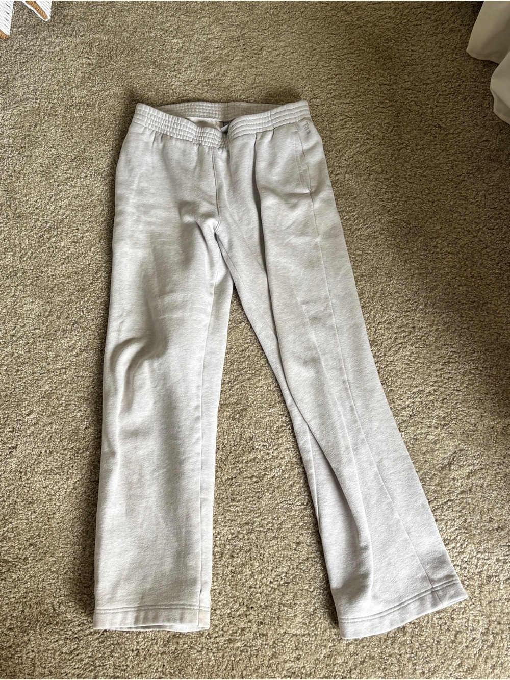 TNA Cozy Boyfriend Fleece Sweatpants in Light Gray
